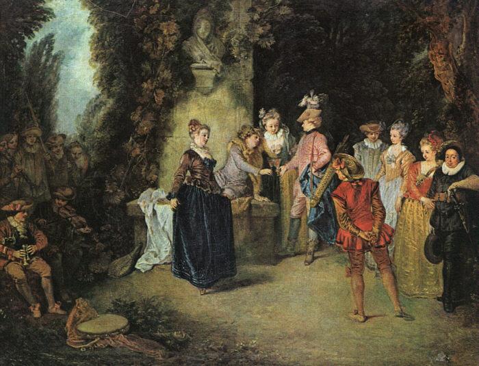 Jean-Antoine Watteau Love in the French Theatre oil painting image
